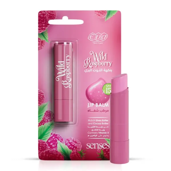 6223001388081 Eva Skin Care Senses Lip Balm Wild Raspberry 4 Gm