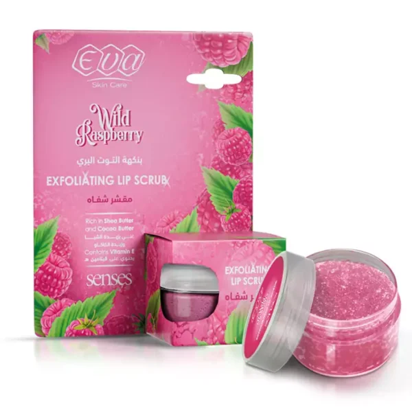 6223001388388 Eva Skin Care Senses Exfoliating Lip Scrub Wild Raspberry Flavored 20 Ml