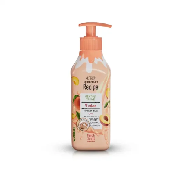 6223001389262 Eva Recipe Lotion For Dry Skin Peach Scent 370 Ml